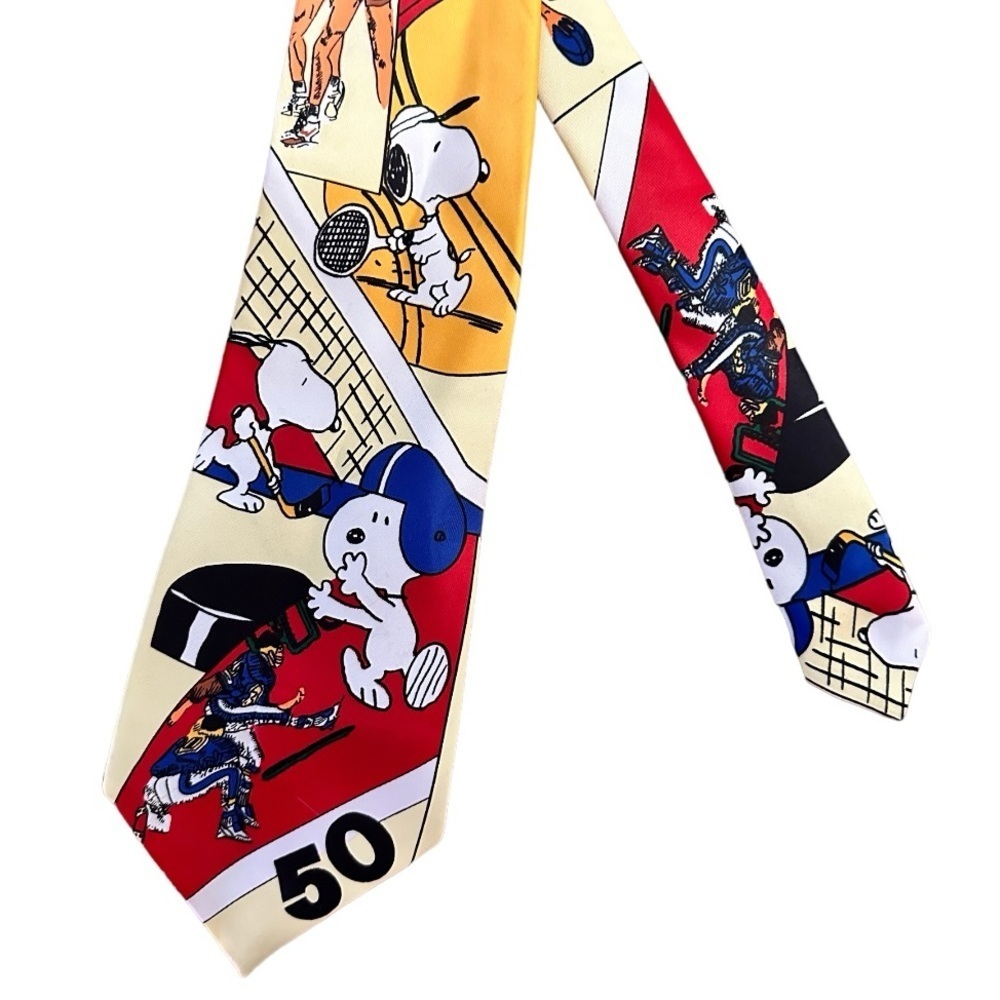 Vintage Mercedes Silk Snoopy Football Tie